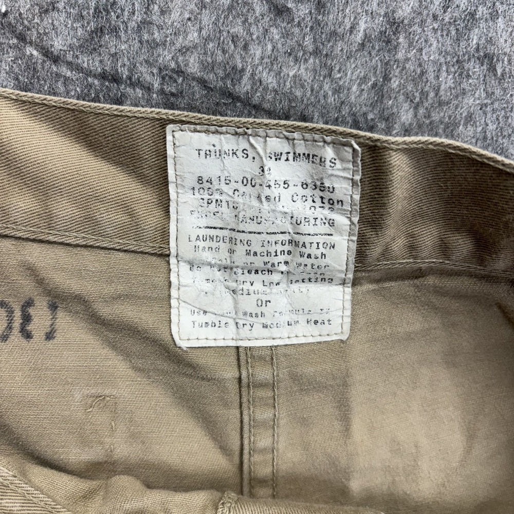 Vintage‎ US Military Swimmers Trunks Cotton Tan Stamped 32x2 Navy Army USMC - Picture 6 of 10
